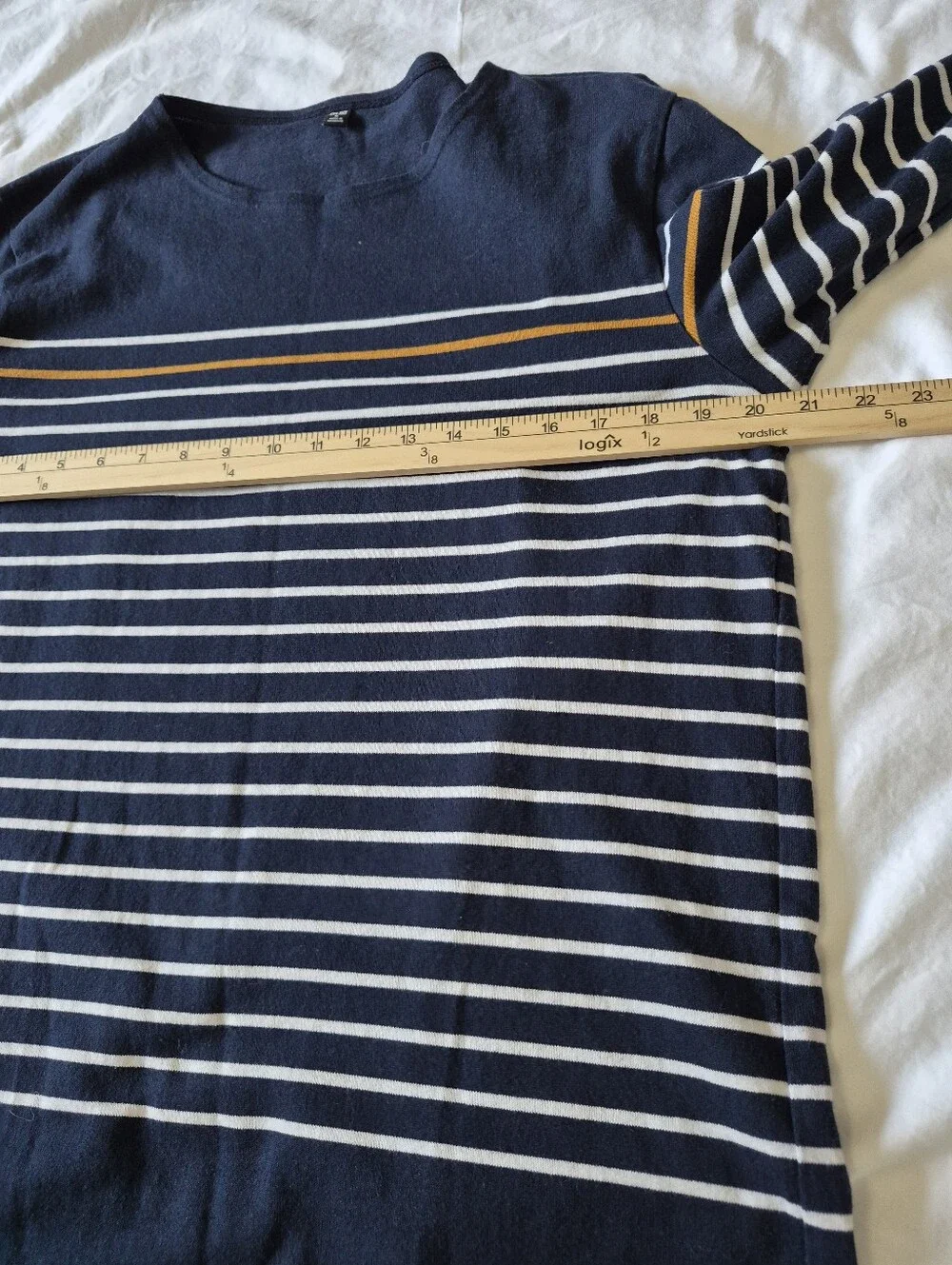 Uniqlo Navy Stripe Long Sleeve Mens Sweater Medium Nautical Preppy